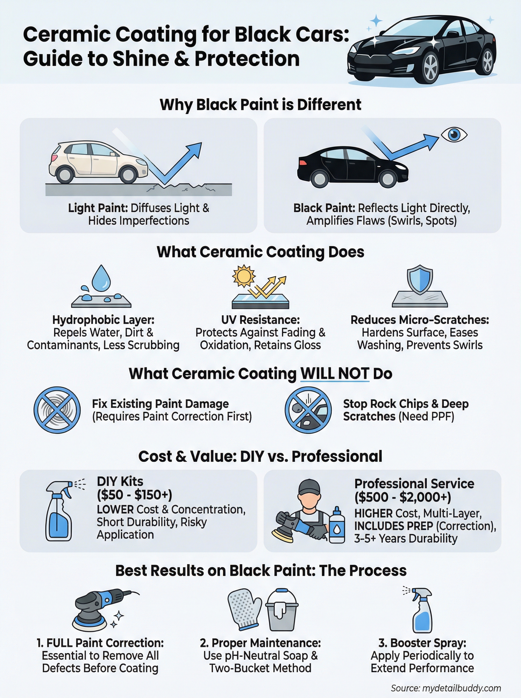 ceramic coating for black cars infographic