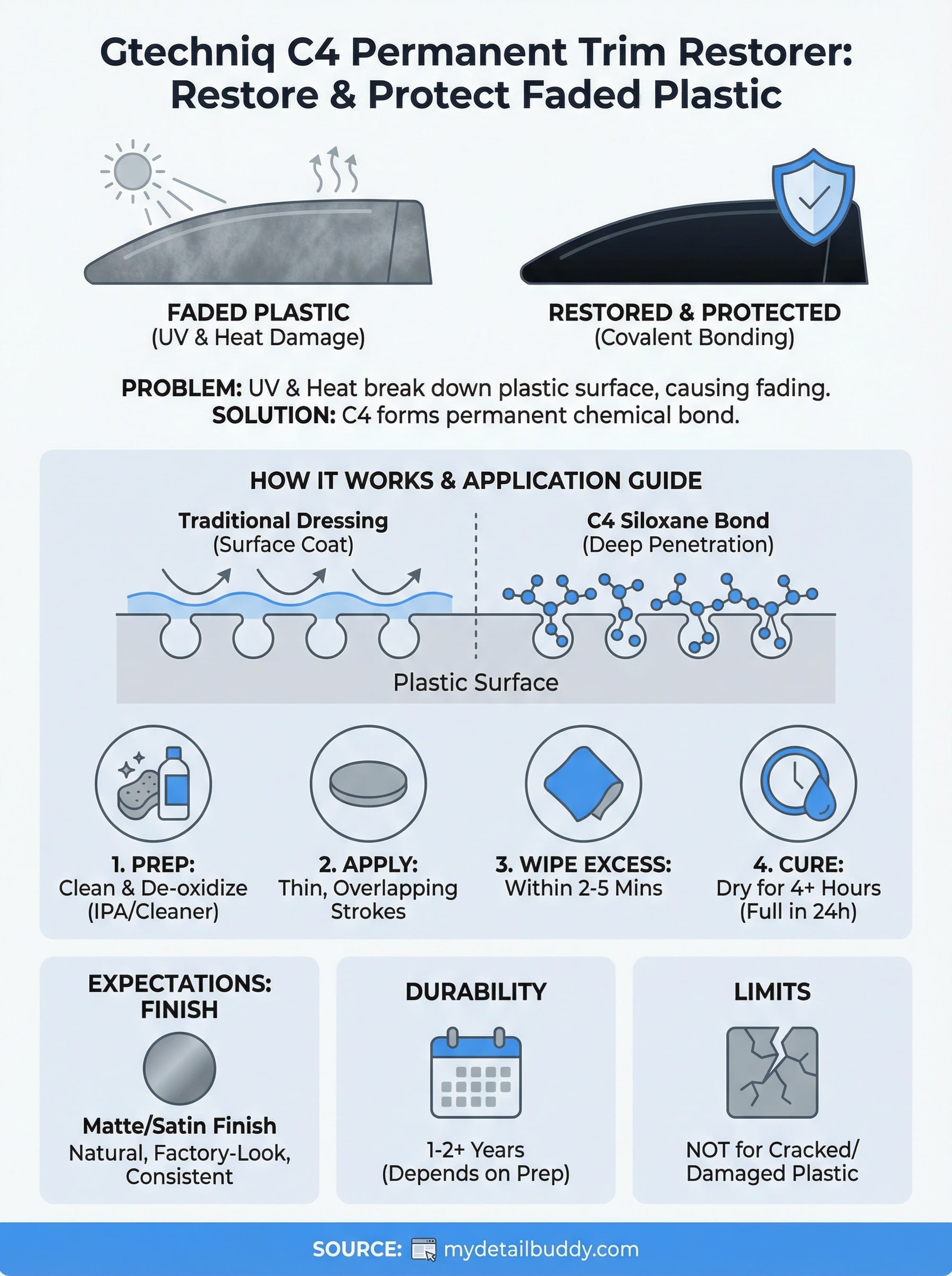 gtechniq c4 permanent trim restorer infographic