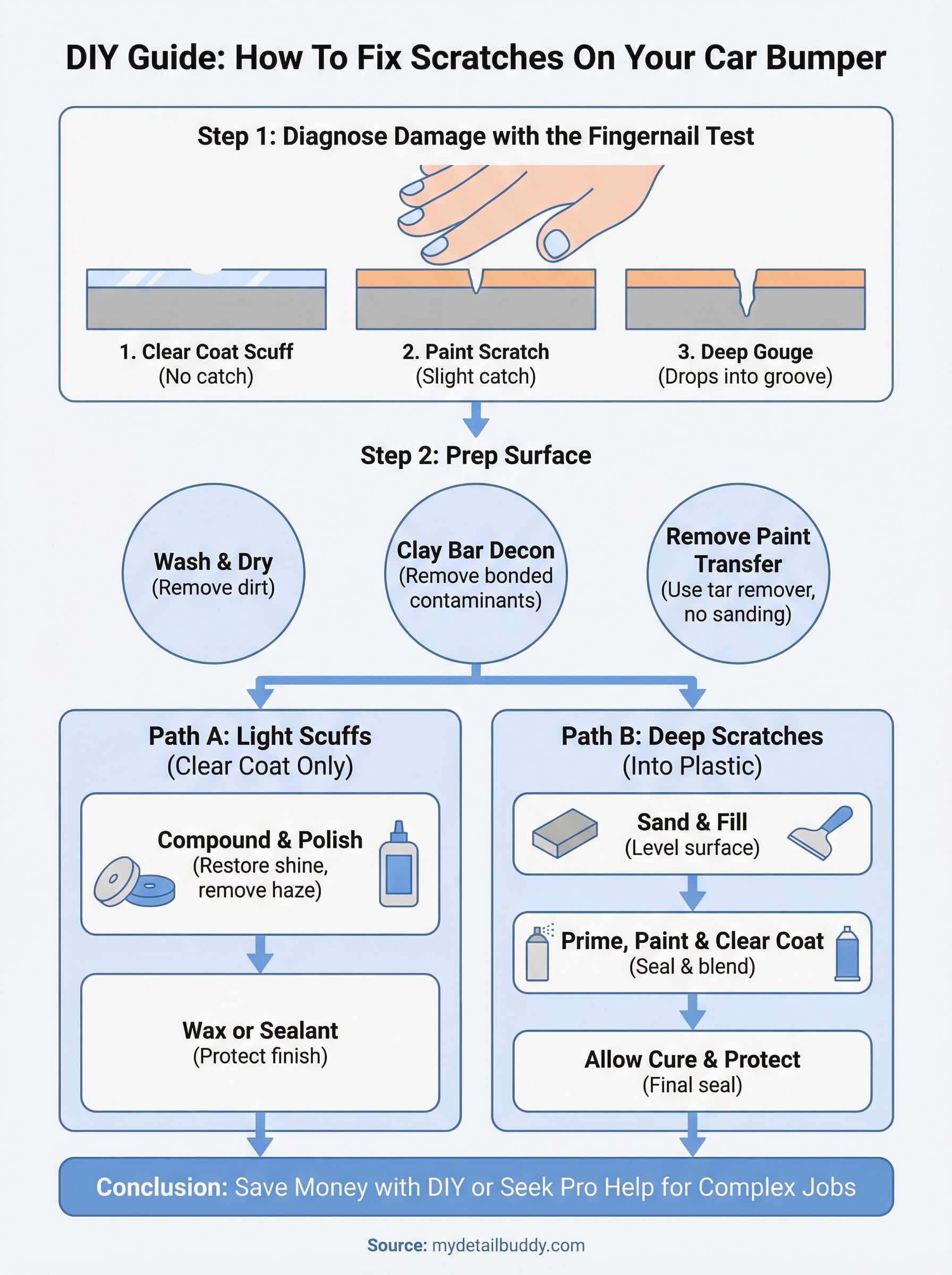how to fix scratches on car bumper infographic