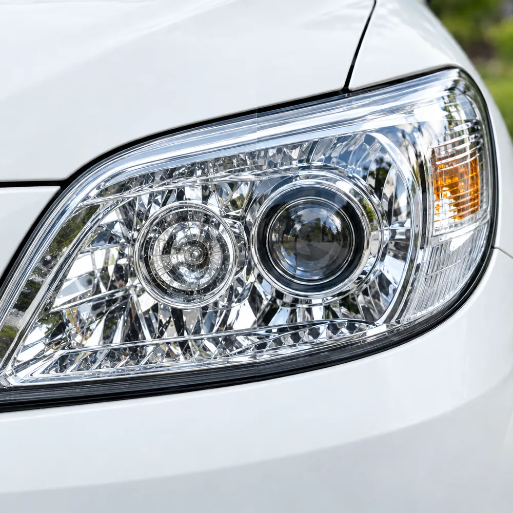Headlight after restoration, clear