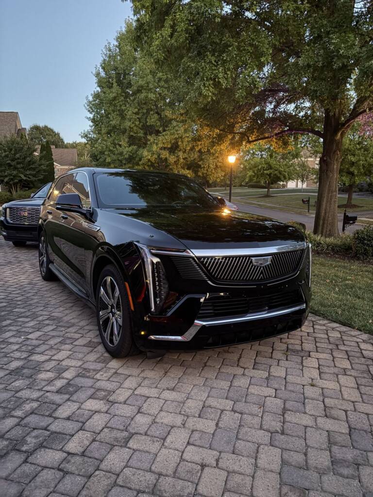 Black Cadillac after a mobile detail by My Detail Buddy