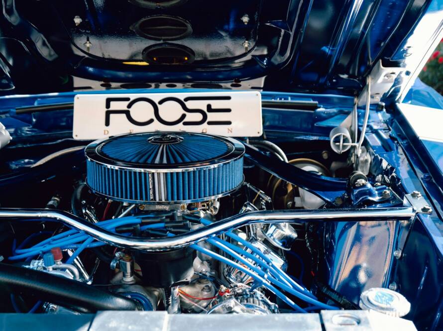 Clean car engine bay