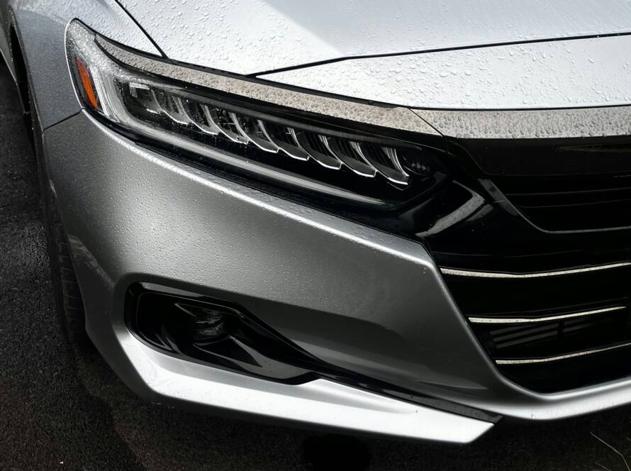 Front bumper, grille and headlight where bugs collect