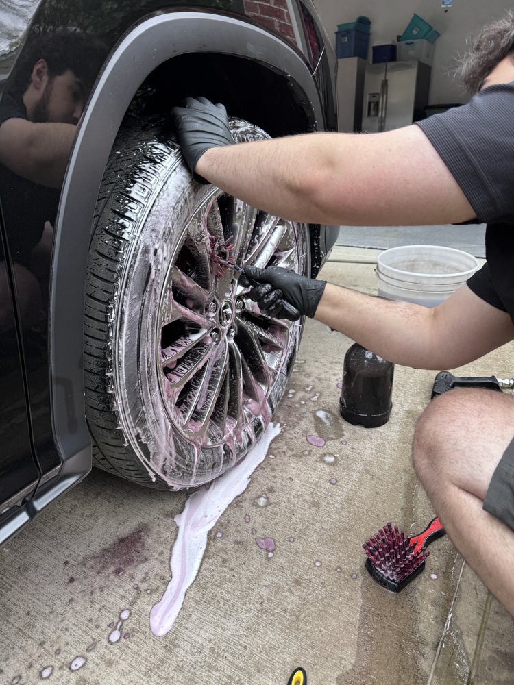 Wheels cleaned by hand